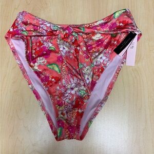 Victoria’s Secret Floral Pink Women's Swim Bottom sz L NWT